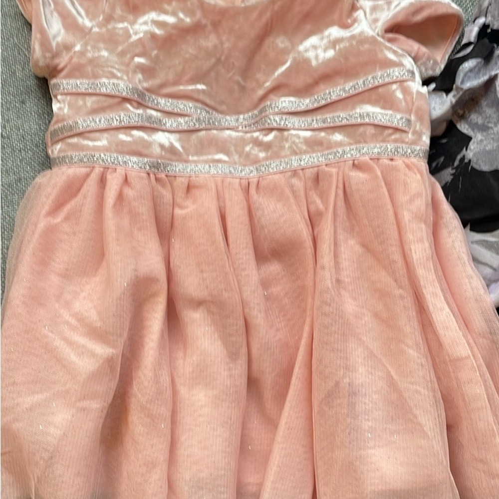 Children’s place Pink Velvet Dress with Silver Accents
